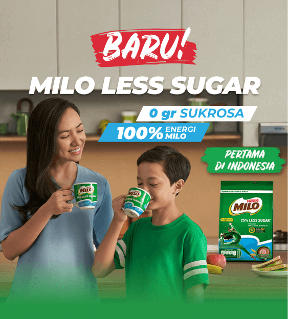 milo less sugar banner