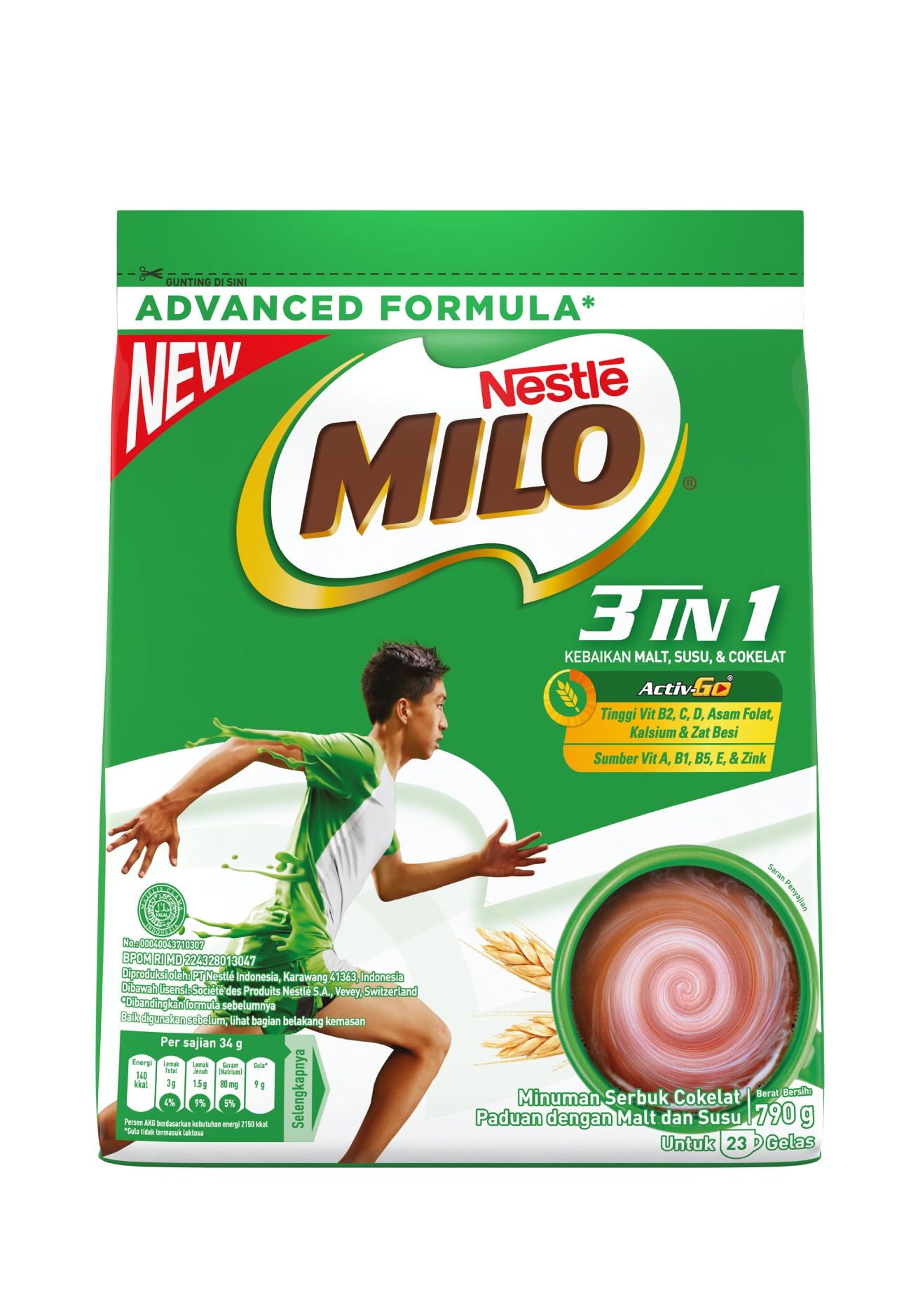 Produk milo 3in1 pouch 790g