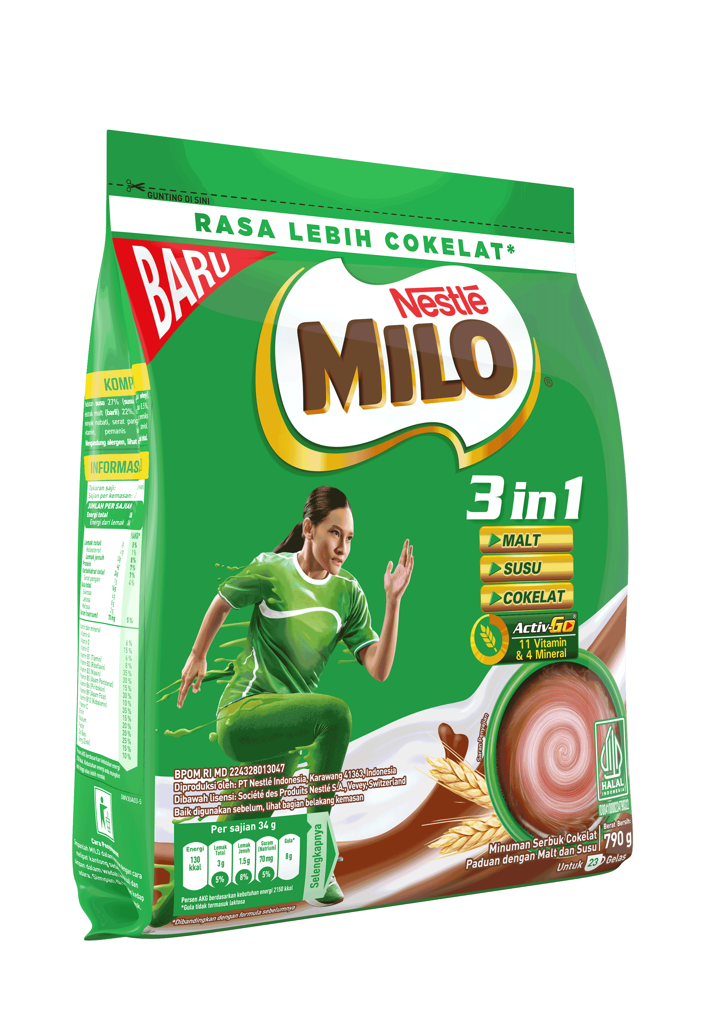 Produk milo 3in1 pouch 790g