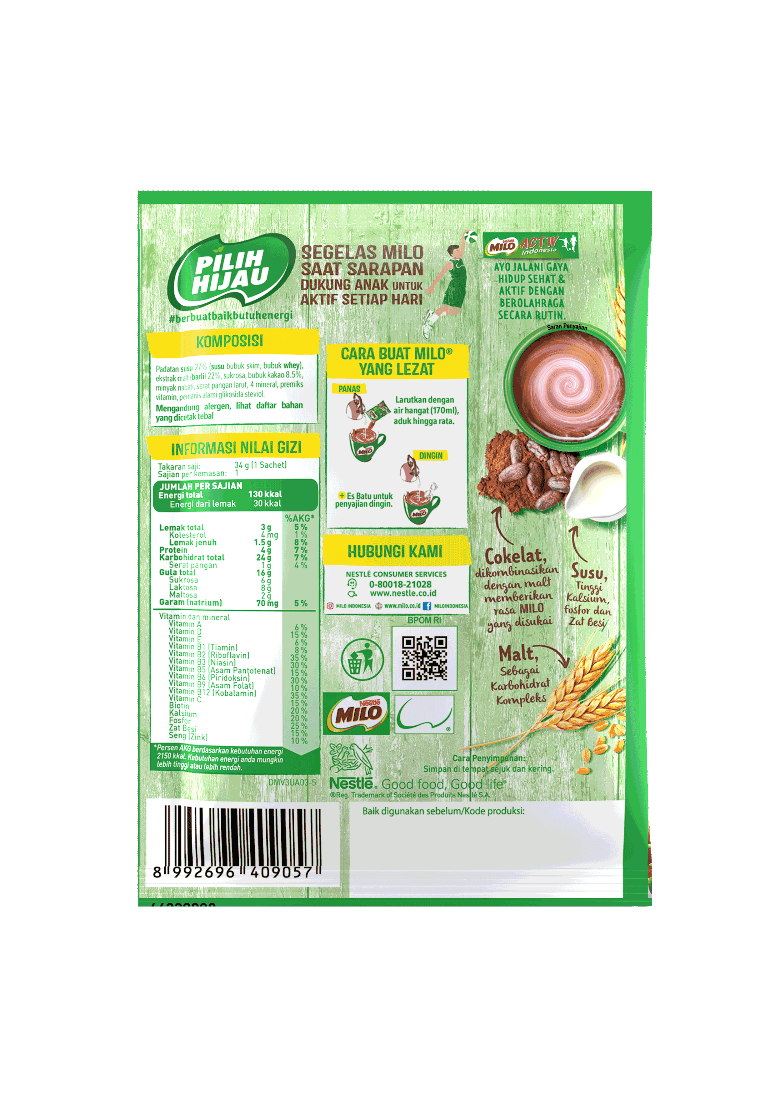 Produk milo 3in1 sachet 34g